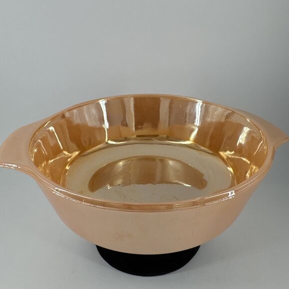 Anchor Hocking Fire King MCM 1.5 QT Casserole Dish 437 Gold Peach Luster VTG - Picture 1 of 9